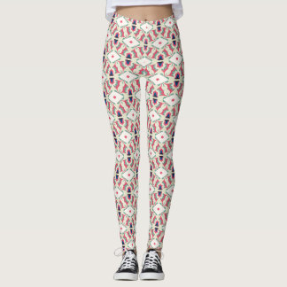 Minzpinkes botanisches Gittermuster Leggings
