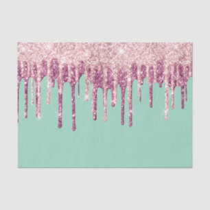 Minzrosa Rosa Eiscreme Glitzer Tropfen Seidenpapier