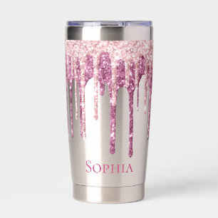 Minzrosa Rosa Eiscreme Glitzer Tropfen Thermobecher