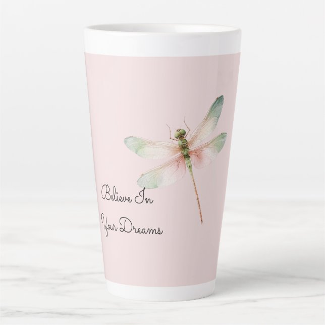 Minzweiß Rosa Libelle Milchtasse (Vorderseite)