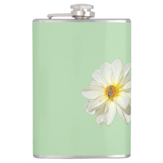 Minzweiße Blüten- und Honigbiene-Vinyl-Flasche Flachmann