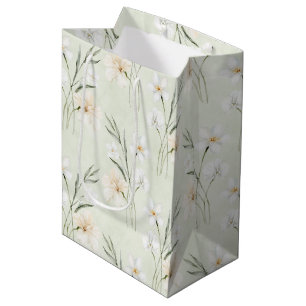 Minzweiße Creme-Hibiskus-Blumen-Brautparty Mittlere Geschenktüte