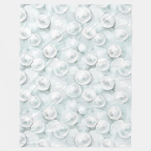 Minzweiße Perlen   Fleecedecke (Vorderseite)