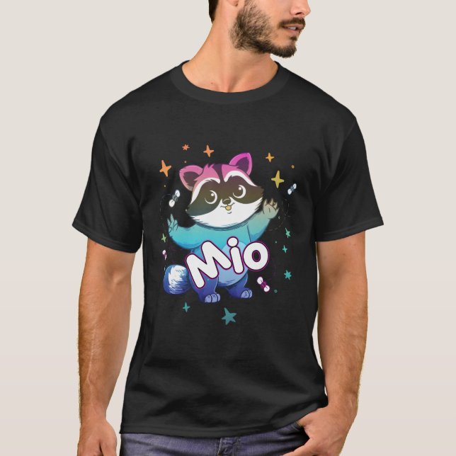 Mio. Name mit Raccoon T-Shirt (Vorderseite)