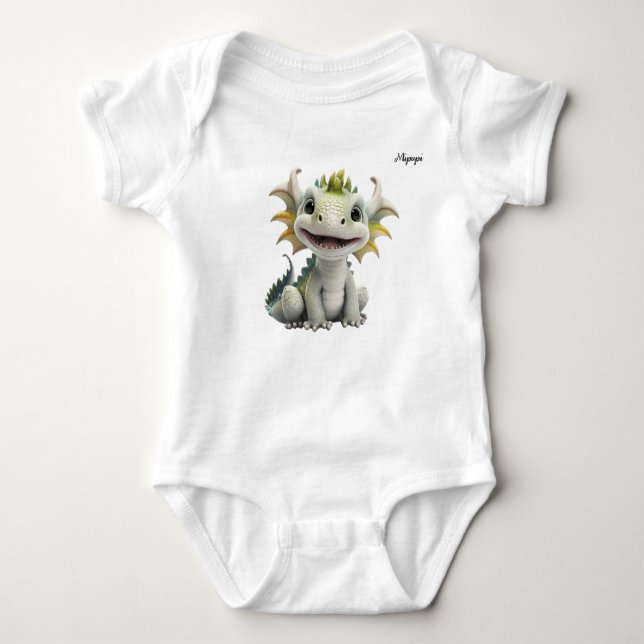 Mipupi White Dragon Baby Strampler (Vorderseite)
