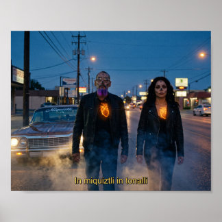 Miquiztli Calavera Duo Walking - Poster