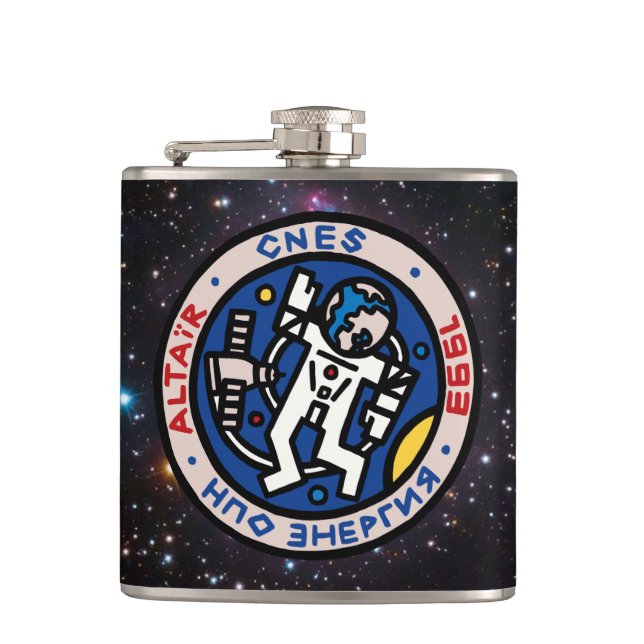 Mir-Altair-Mission-Patch-Logo Flachmann (Vorderseite)