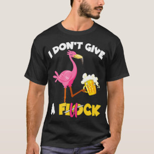 Mir Doch Egal Lustiger Flamingo Trinkt Bier T-Shirt
