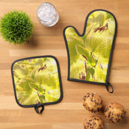 "Mir gefällt es heiß!" Ofenhandschuh & Topflappen-Set