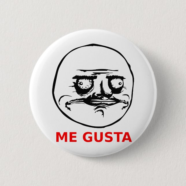 Mir gefällt Gesicht mit Text Button (Vorderseite)