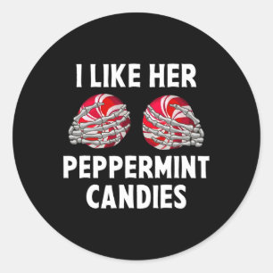 Mir gefällt ihr Peppermint Candies Funny Couples C Runder Aufkleber