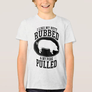 Mir gefällt mein Hintern Rubbed und mein Schwein g Tri-Blend Shirt