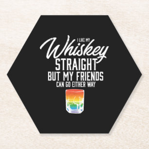 Mir gefällt mein Whiskey gerade LGBT Rainbow Prix Untersetzer