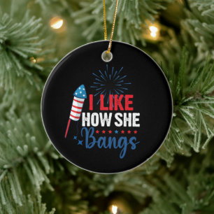 Mir gefällt, wie sie den patriotischen 4. Juli-Cou Keramik Ornament