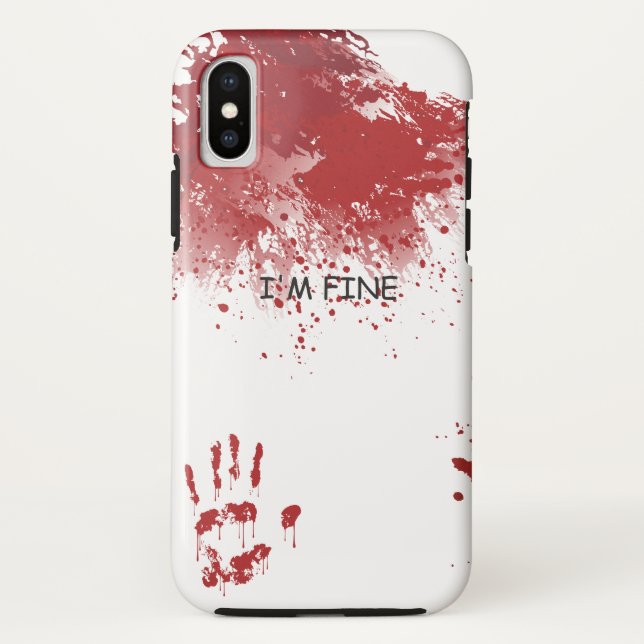 Mir geht es gut. Spatter Blut. Zombie-Horror Case-Mate iPhone Hülle (Rückseite)