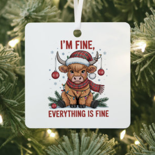 Mir geht's gut, alles ist gut Weihnachten Highland Ornament Aus Metall