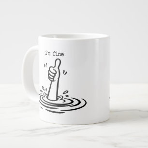 Mir geht's gut, ertrinkend, lustig, sarkastisch, D Jumbo-Tasse
