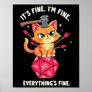 Mir geht's gut Katze Rpg Gamer Videospiele und Kat Poster