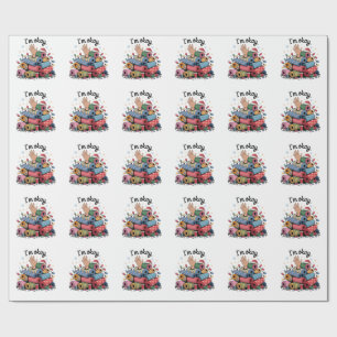 Mir geht's gut Lustige Patchwork-Weihnachtsliebhab Geschenkpapier