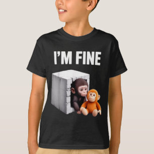 Mir geht's gut süßer Baby-Affe Angst Meme Humor T-Shirt