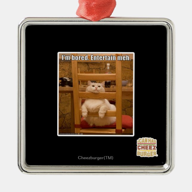 Mir ist langweilig. silbernes ornament (Vorne)