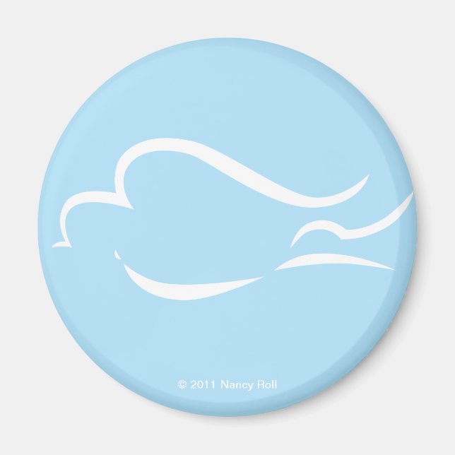 Mir Means Peace White Dove Magnet (Vorne)