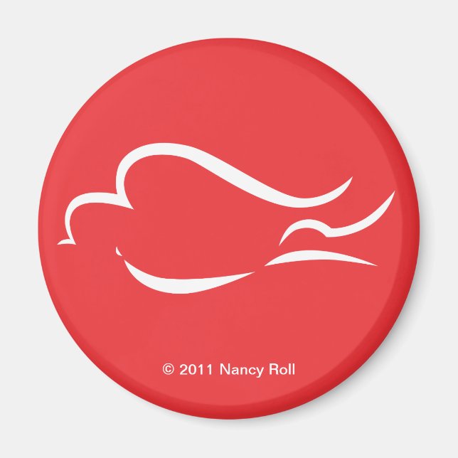 Mir Means Peace White Dove Magnet Red (Vorne)