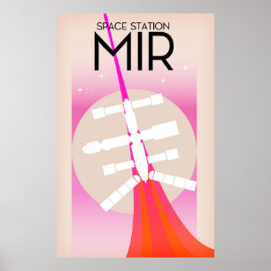 MIR Russian Space Station Poster