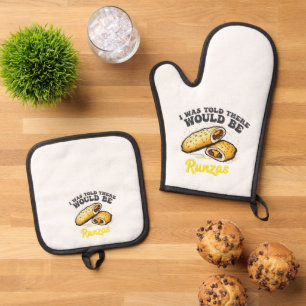 Mir wurde gesagt, es gäbe einen Runzas Funny Food Ofenhandschuh & Topflappen-Set