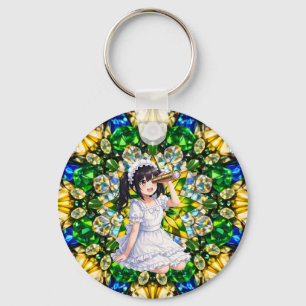 Mirabella in Emerald Light – Kaleidoscope Mandala  Schlüsselanhänger