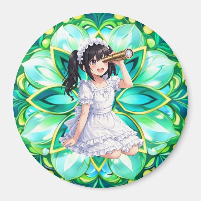Mirabella in Green Light – Mandala Magnet (Vorne)