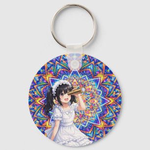 Mirabella in Kaleidoscope Light – Color Mandala  S Schlüsselanhänger