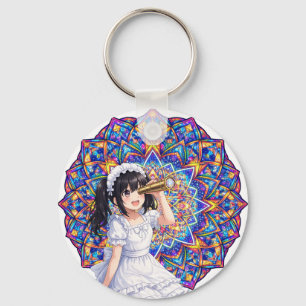 Mirabella in Kaleidoscope Light – Color Mandala  Schlüsselanhänger