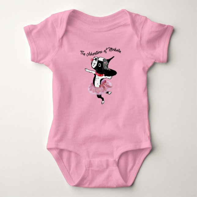 Mirabelle, Boston Terrier Baby tutu ballerina b Strampler (Vorderseite)