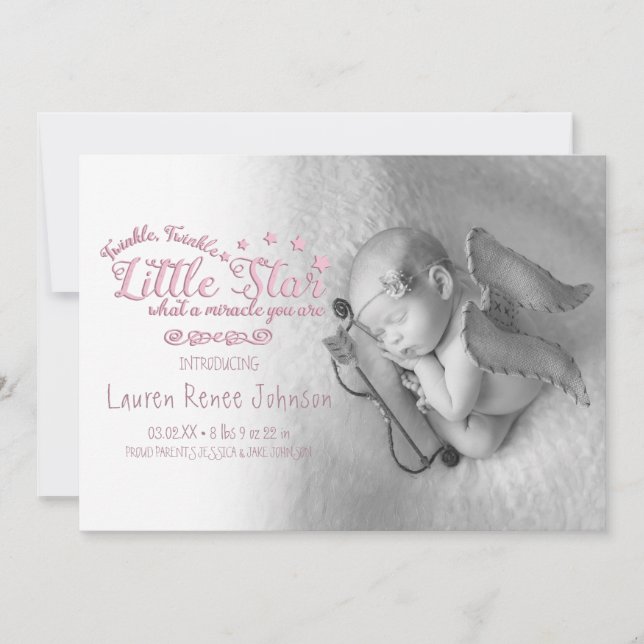 Miracle Baby, Geburtsankündigungen Ankündigung (Vorderseite)