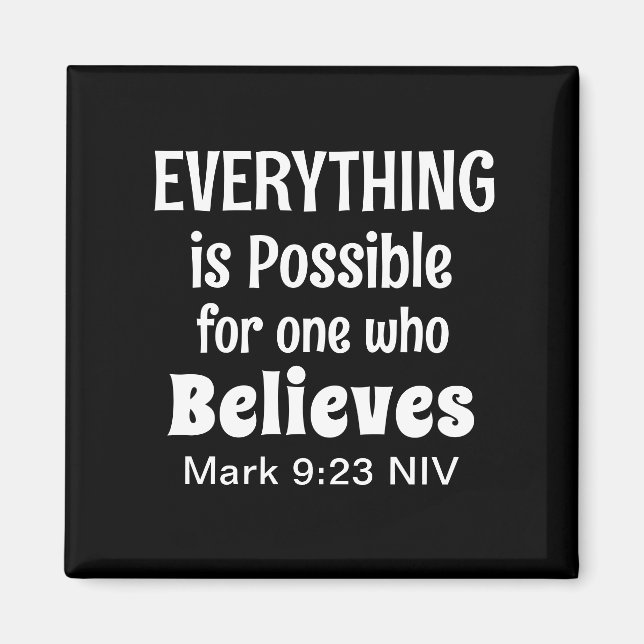 Miracle Bible Verse Christlich Faith Black Magnet (Vorne)
