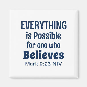 Miracle Bible Verse Christlich Faith Navy Blue Magnet