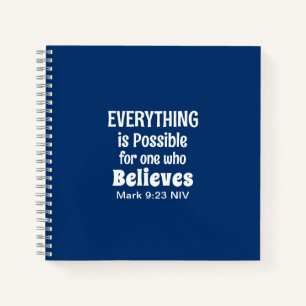 Miracle Bible Verse Christlich Faith Navy Blue Notizbuch