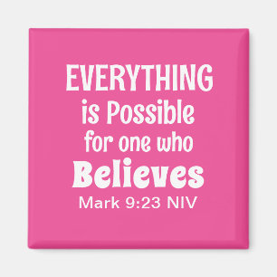 Miracle Bible Verse Christlich Faith Pink Magnet