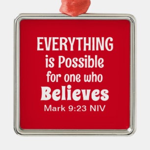Miracle Bible Verse Christlich Faith Red Ornament Aus Metall