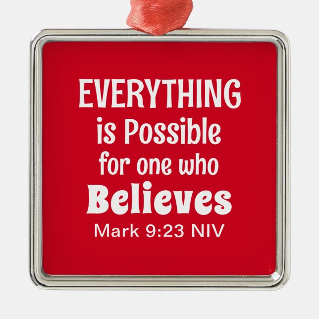 Miracle Bible Verse Christlich Faith Red Ornament Aus Metall (Vorne)