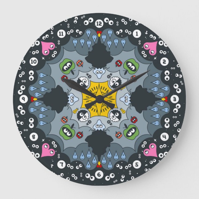 Miracle Mandala Clock Große Wanduhr (Vorderseite)
