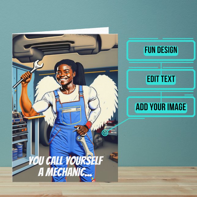 Miracle Worker Black Female Mechanic Geburtstag Karte (This fun card is specifically for the mechanic friend in your life.)