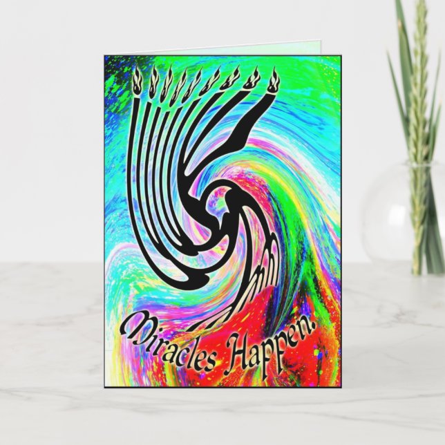 Miracles Happen Chanukah Cards Feiertagskarte (Vorderseite)