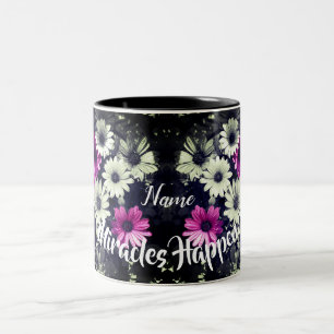 Miracles Happen Daisis Inspiration Personalisiert Zweifarbige Tasse