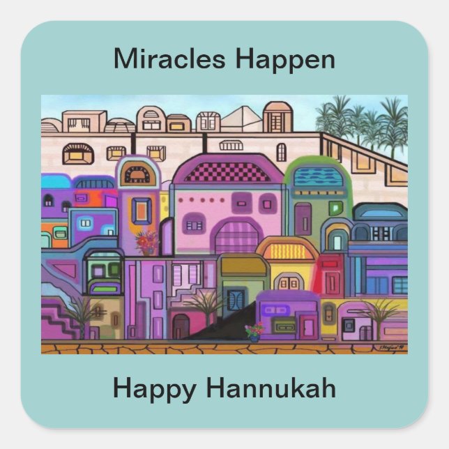 Miracles Happen Hannukah Stickers (Vorderseite)