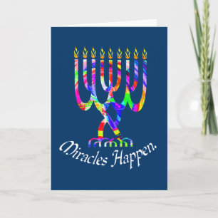 Miracles Happen Menorah Cards Feiertagskarte