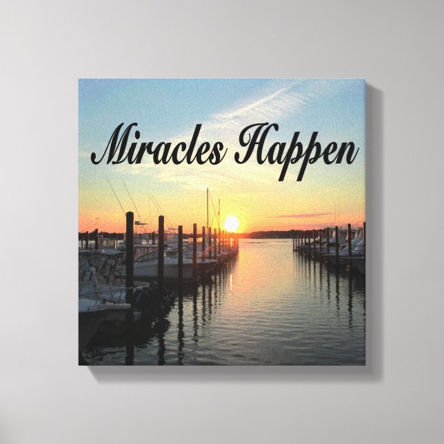 MIRACLES HAPPEN SUNSET FOTO DESIGN LEINWANDDRUCK (Vorderseite)