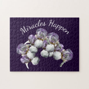 Miracles passieren Iris-Blume Inspiration Puzzle