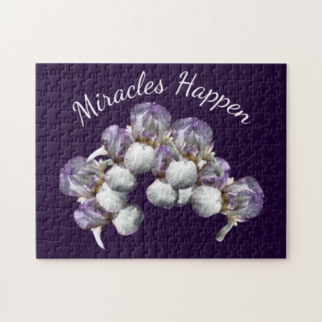 Miracles passieren Iris-Blume Inspiration Puzzle (Horizontal)
